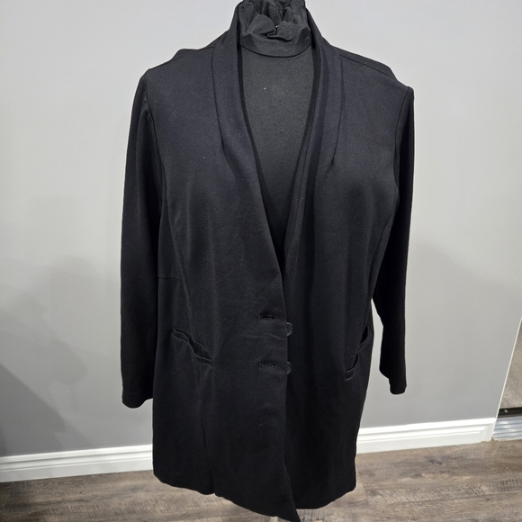 🐢 Torrid Classic Collarless Black Blazer Size 2X - Picture 1 of 10